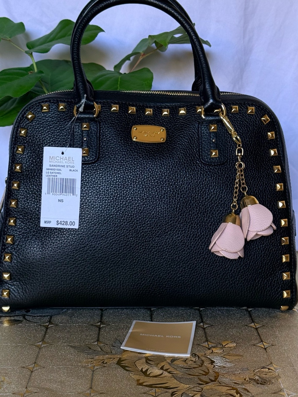 Michael Kors Black Pebbled Leather Satchel
